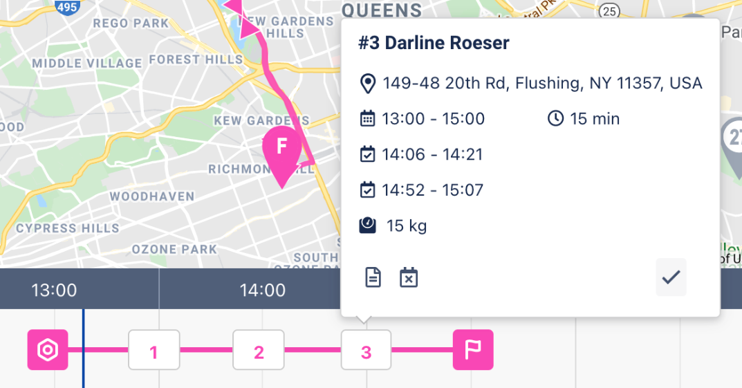 select a driver for route from the driver's dropdown